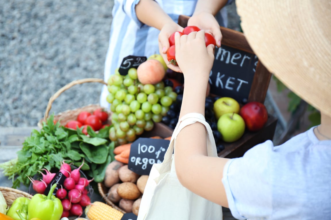 Woman Buying Products at Farmer's Market